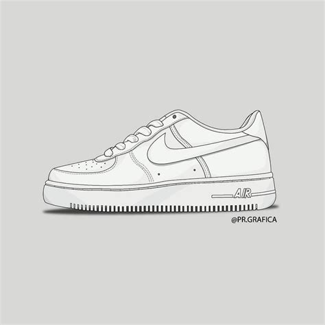 nike air tekenen|Nike Air force 1 sketch.